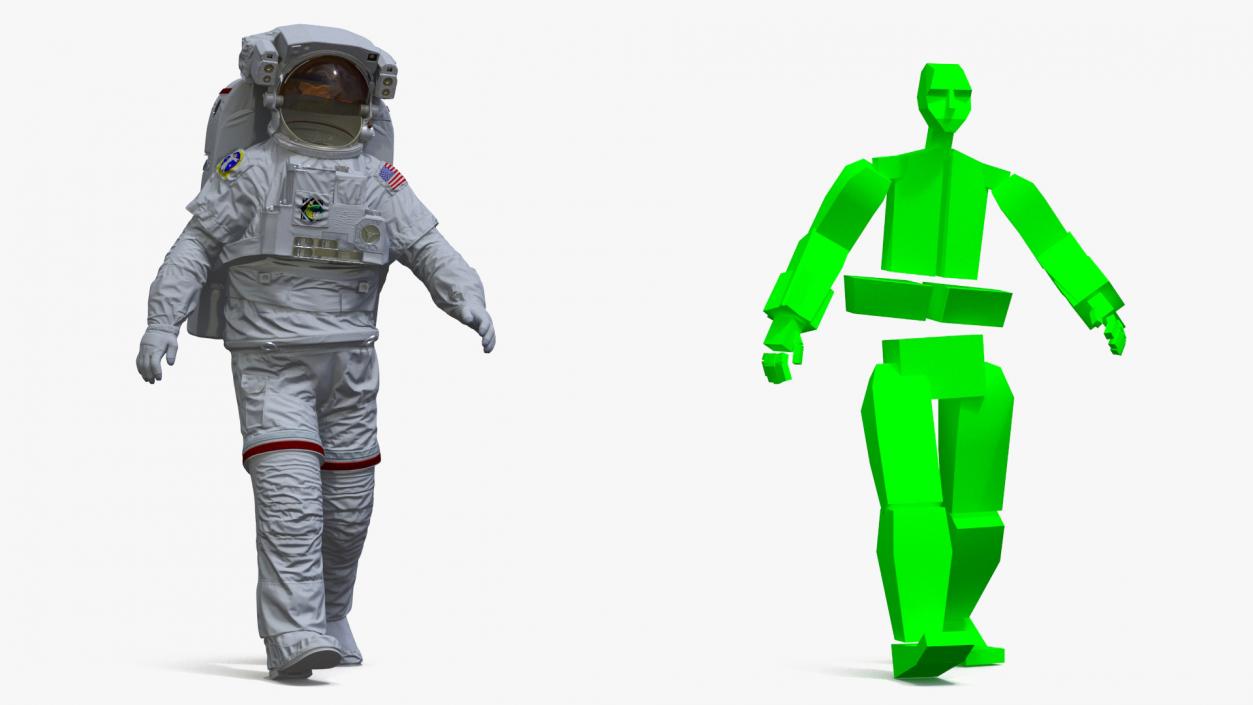 3D Spacesuit Extravehicular Mobility Unit EMU Rigged for Maya model