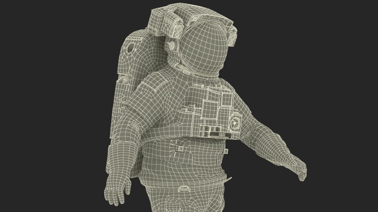 3D Spacesuit Extravehicular Mobility Unit EMU Rigged for Maya model