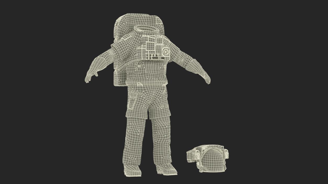 3D Spacesuit Extravehicular Mobility Unit EMU Rigged for Maya model