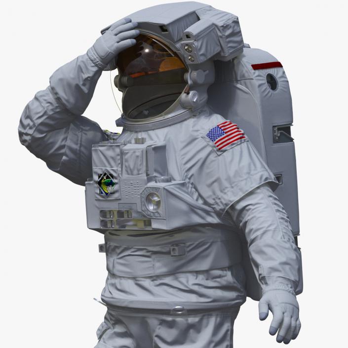 3D Spacesuit Extravehicular Mobility Unit EMU Rigged for Maya model