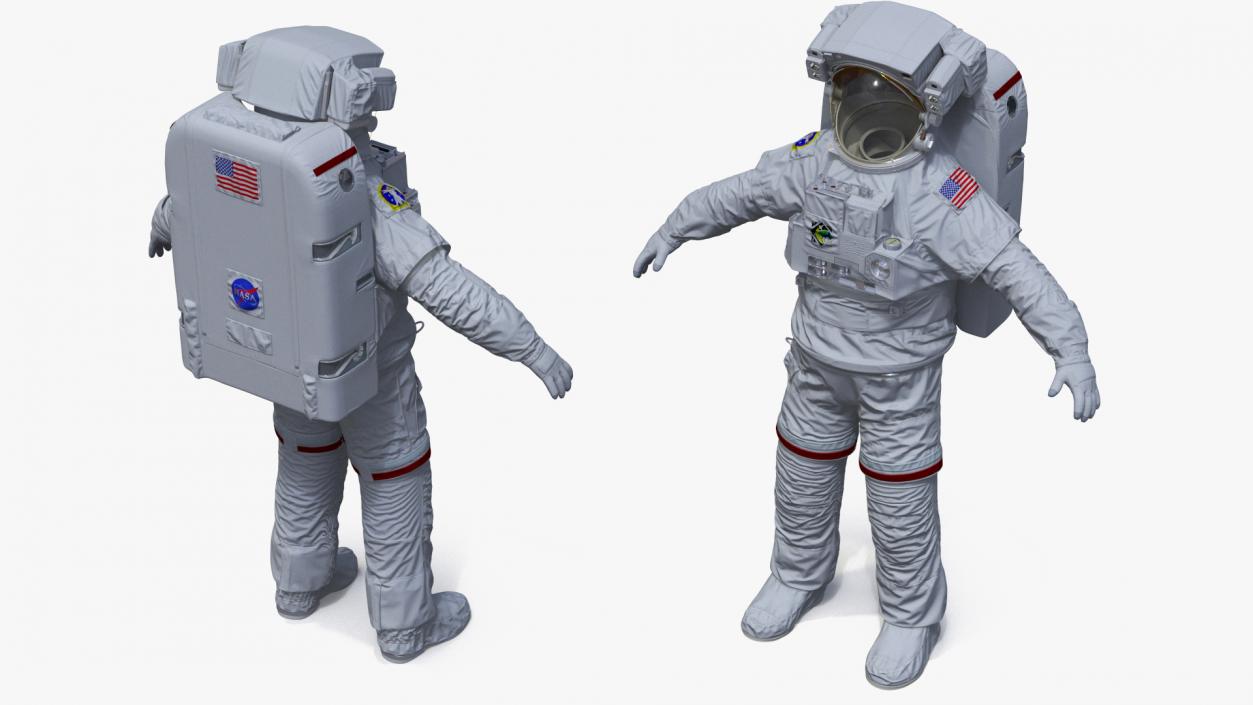 3D Spacesuit Extravehicular Mobility Unit EMU Rigged for Maya model