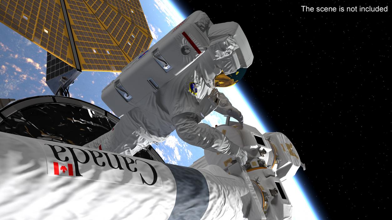 3D Spacesuit Extravehicular Mobility Unit EMU Rigged for Maya model