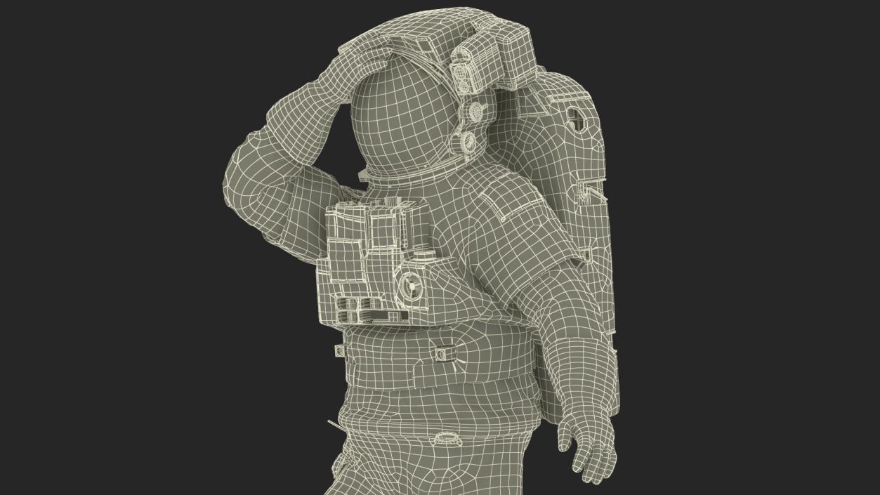 3D Spacesuit Extravehicular Mobility Unit EMU Rigged for Maya model