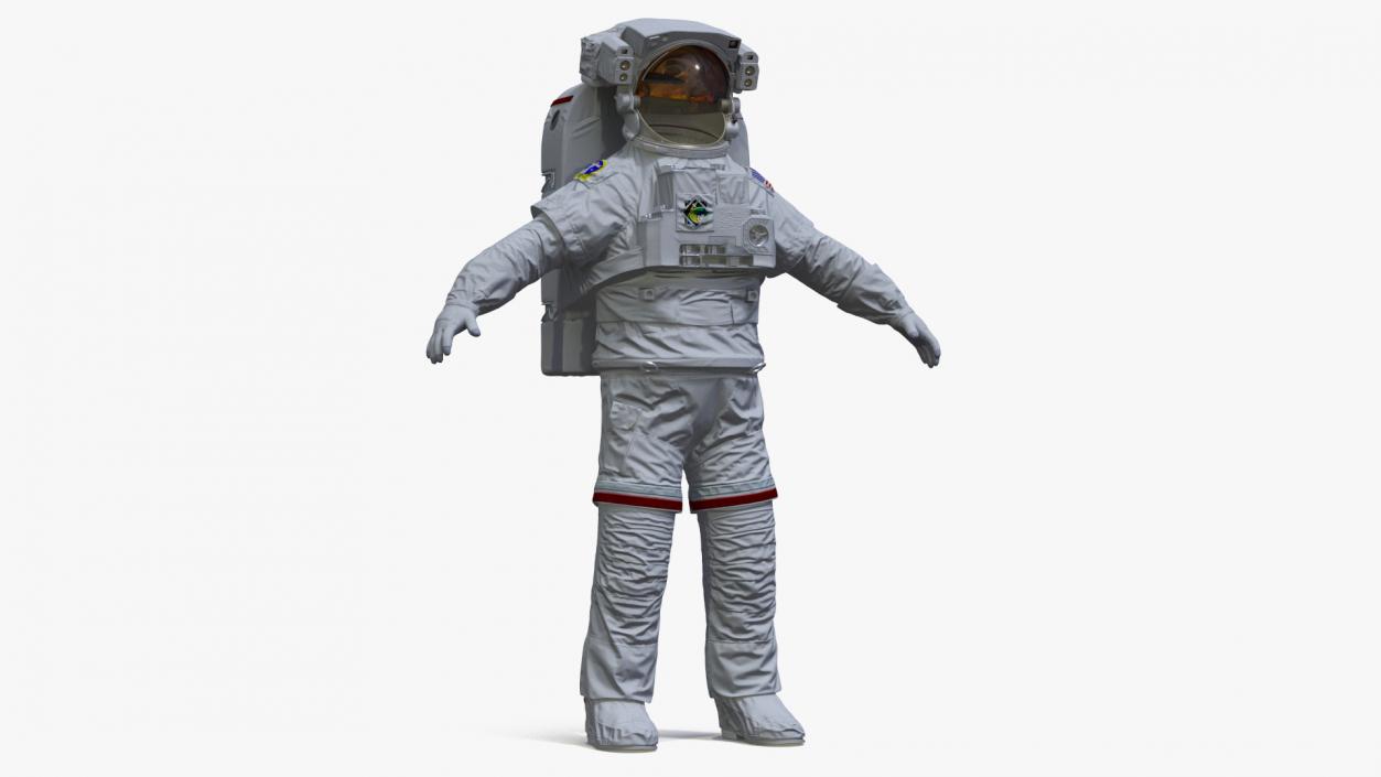 3D Spacesuit Extravehicular Mobility Unit EMU Rigged for Maya model