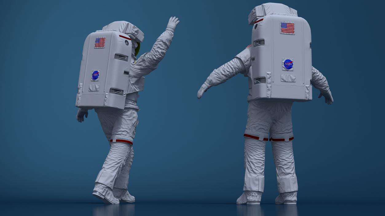 3D Spacesuit Extravehicular Mobility Unit EMU Rigged for Maya model