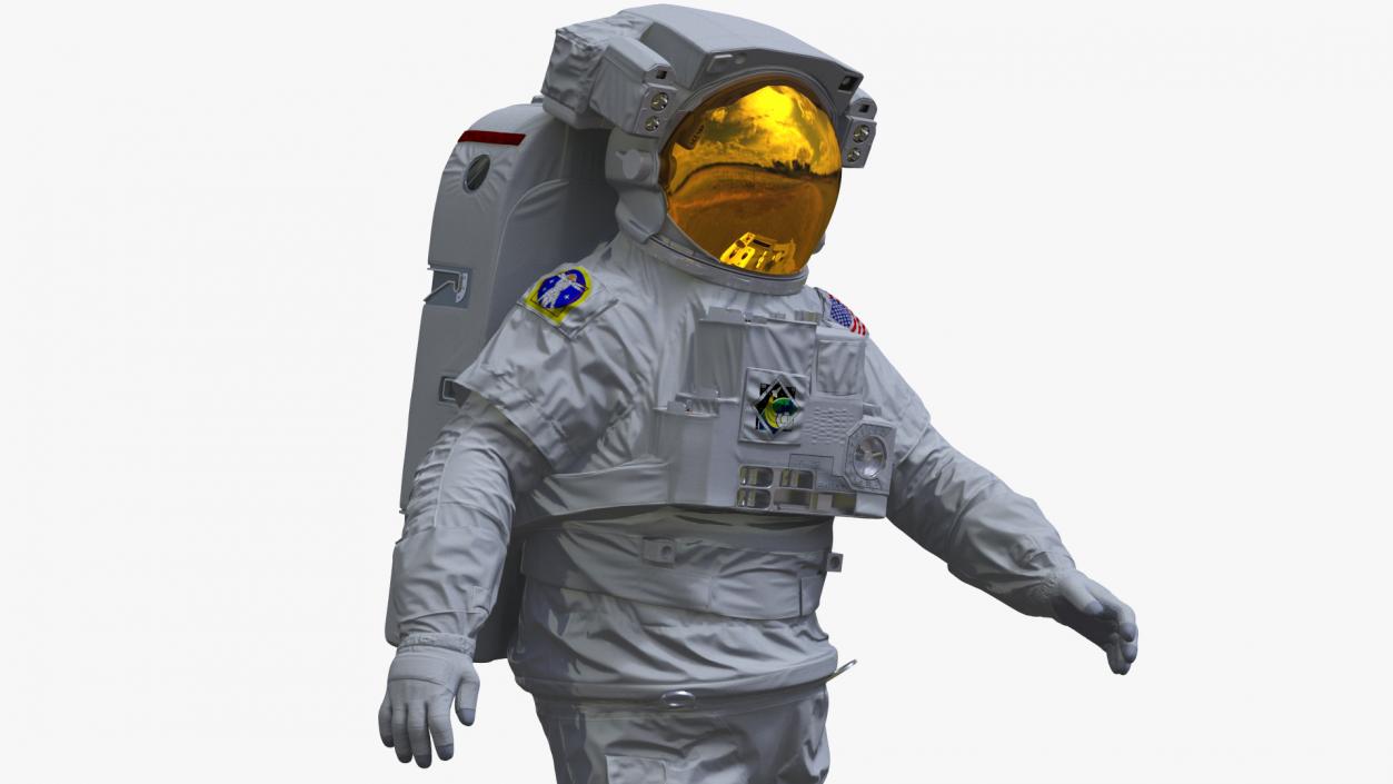 3D Spacesuit Extravehicular Mobility Unit EMU Rigged for Maya model