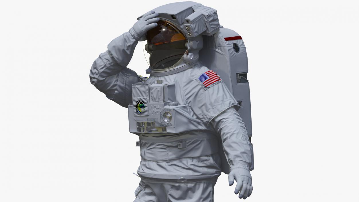 3D Spacesuit Extravehicular Mobility Unit EMU Rigged for Maya model