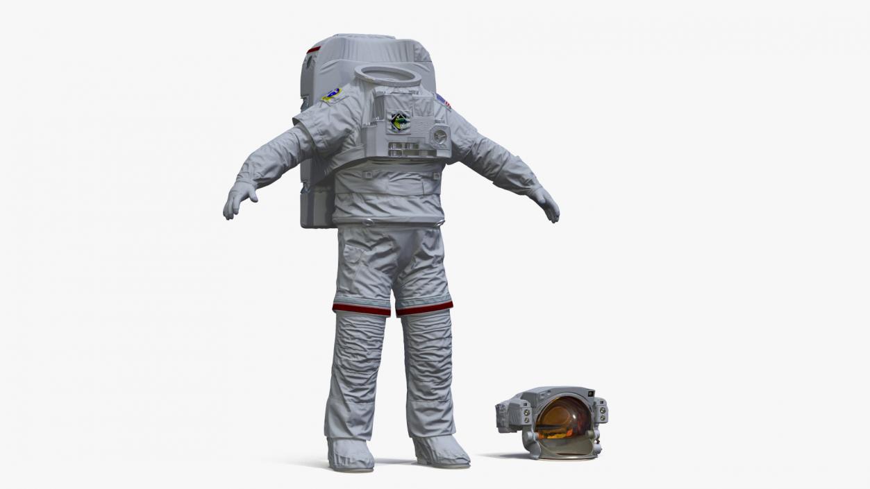 3D Spacesuit Extravehicular Mobility Unit EMU Rigged for Maya model