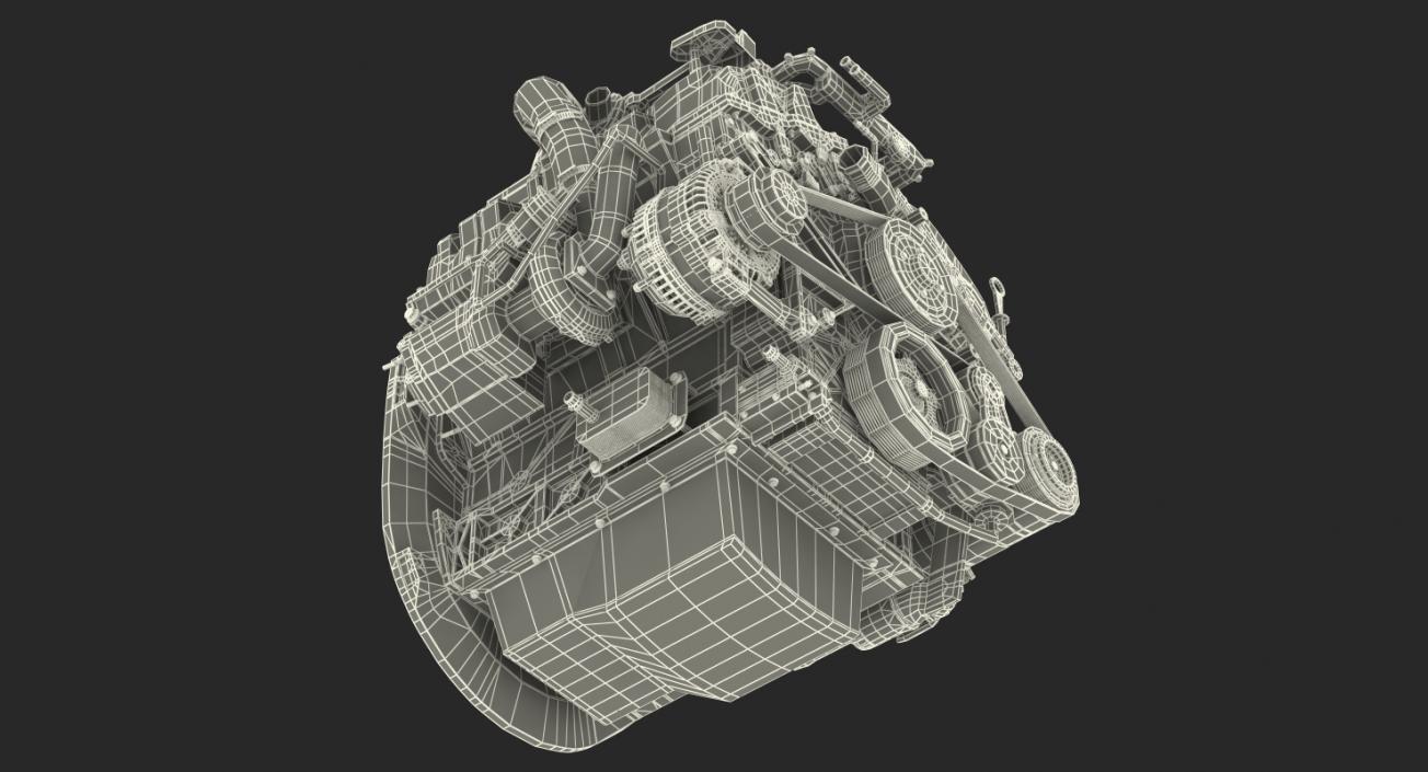 3D V6 Car Engine 3.6 Litre model