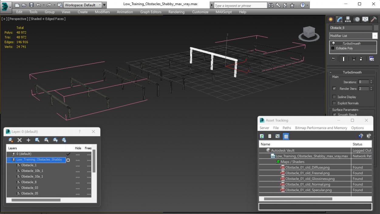 Low Training Obstacles Shabby 3D model