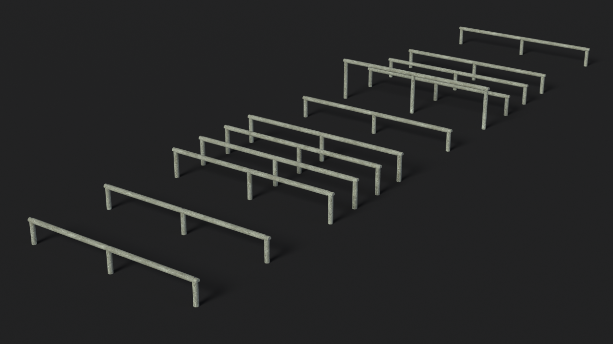 Low Training Obstacles Shabby 3D model