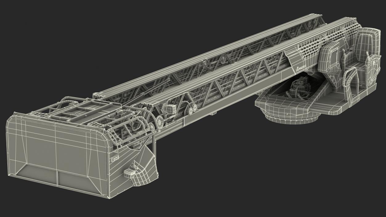 Magirus M32L AS Turntable Ladder Rigged 3D model