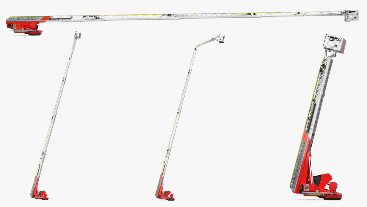 Magirus M32L AS Turntable Ladder Rigged 3D model