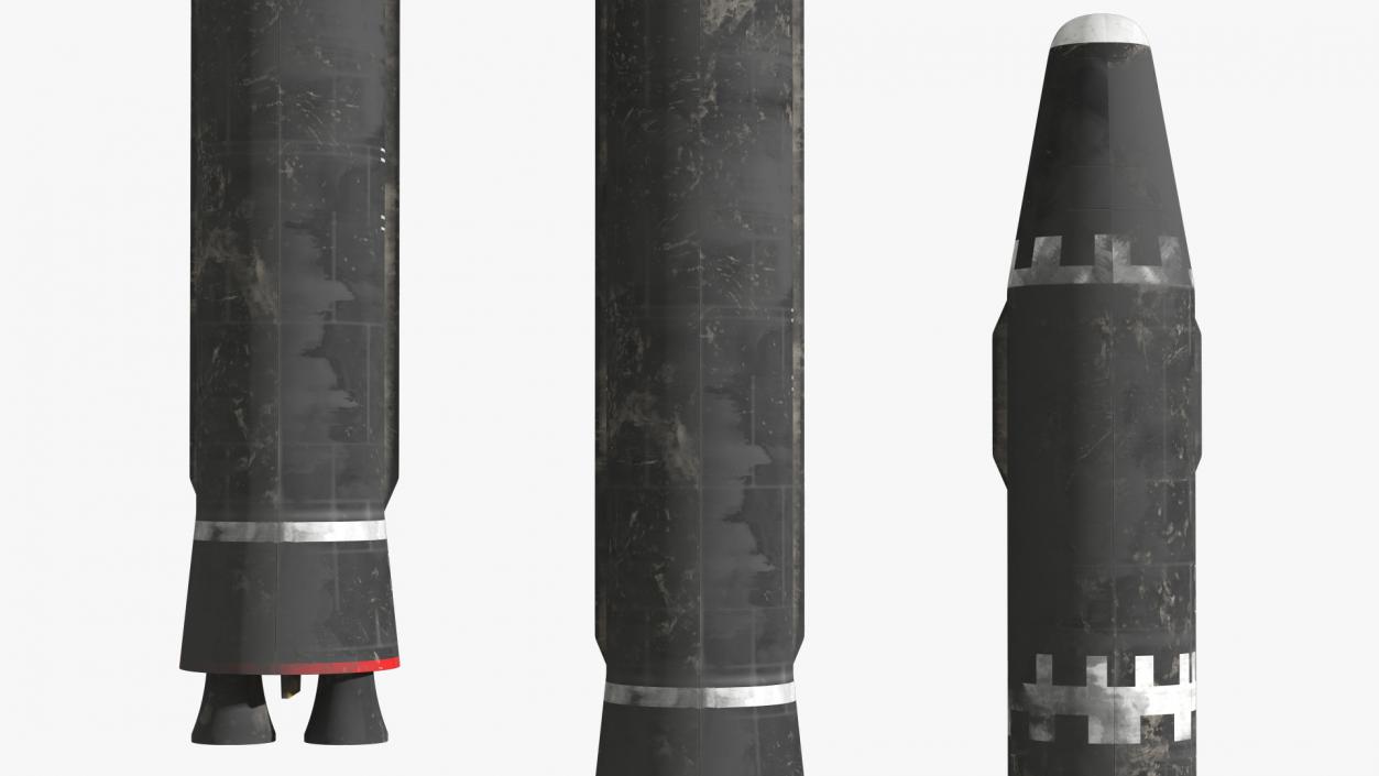 3D Intercontinental Ballistic Missile Hwasong-15 Dirty