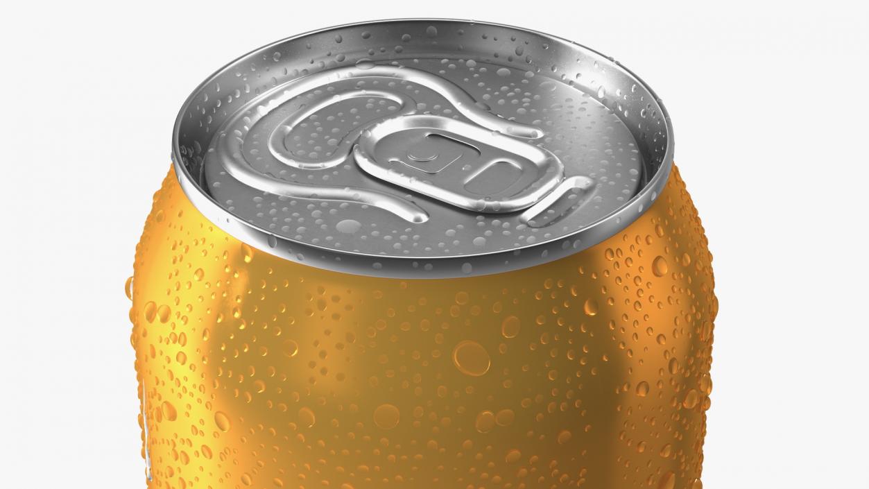 Beer Can with Drops Orange 500ml 3D