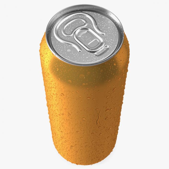 Beer Can with Drops Orange 500ml 3D