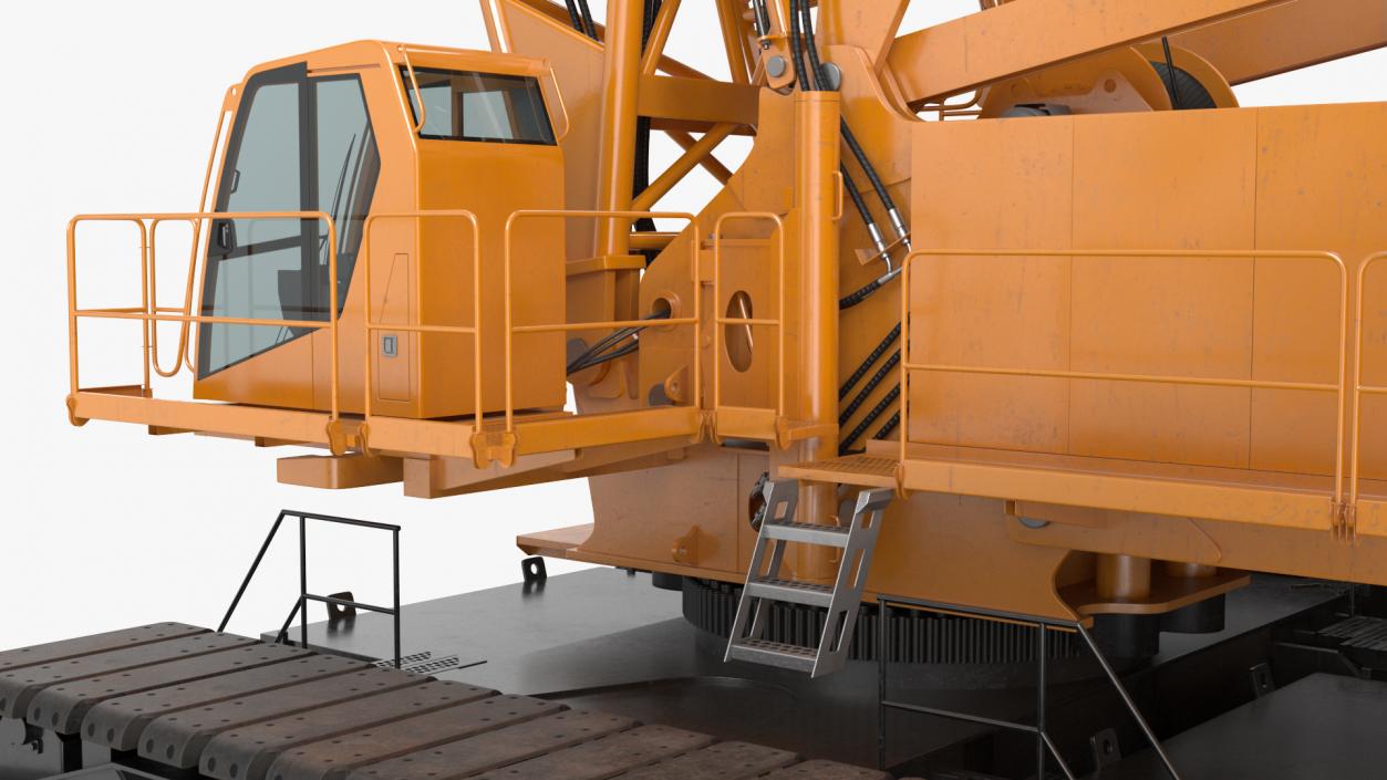 Heavy Lifting Crawler Crane Yellow 3D model