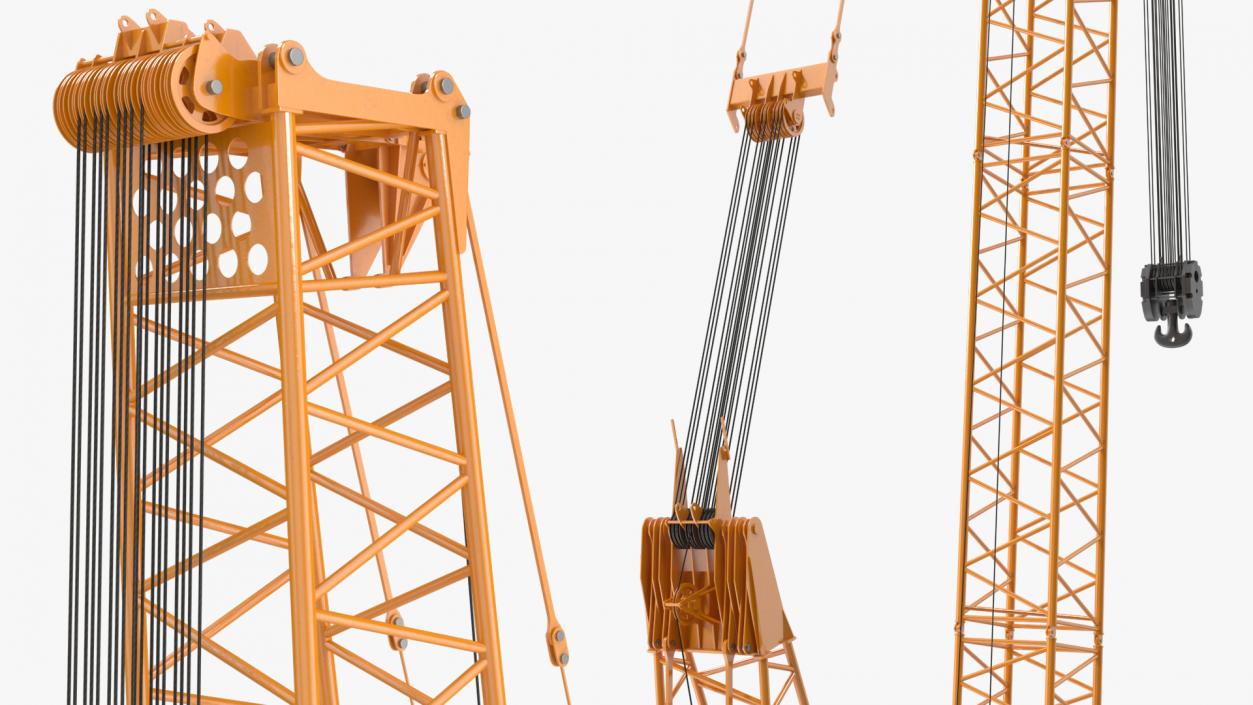 Heavy Lifting Crawler Crane Yellow 3D model