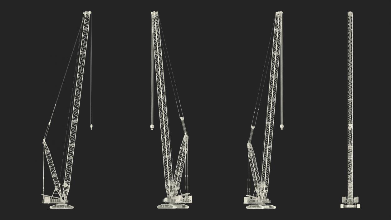 Heavy Lifting Crawler Crane Yellow 3D model