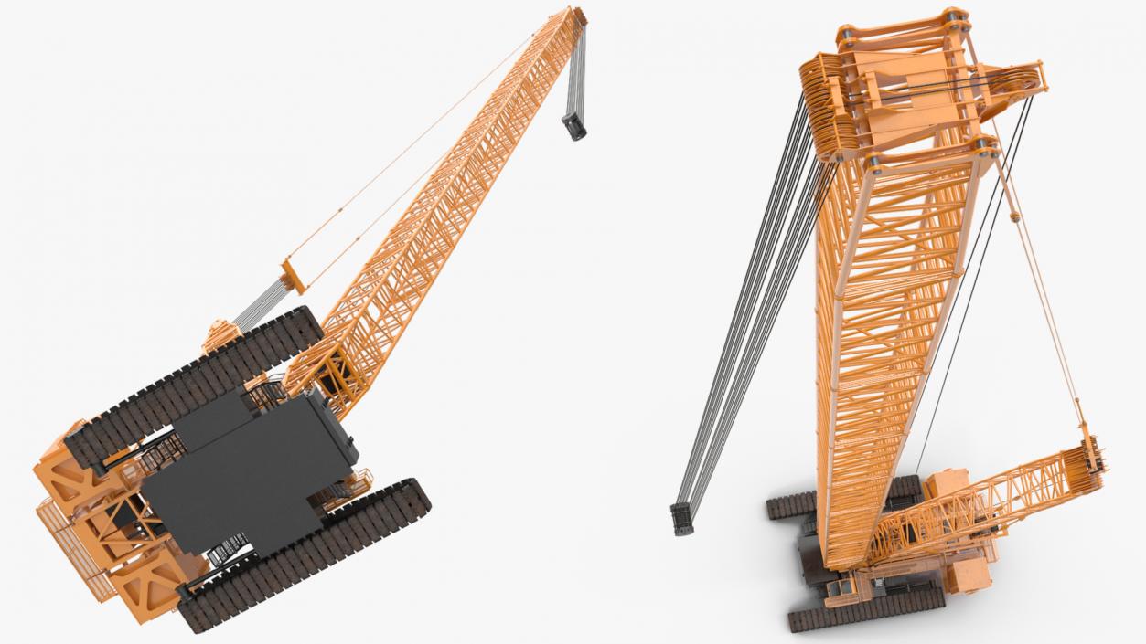 Heavy Lifting Crawler Crane Yellow 3D model