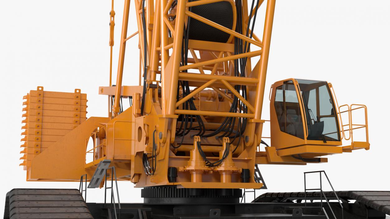 Heavy Lifting Crawler Crane Yellow 3D model