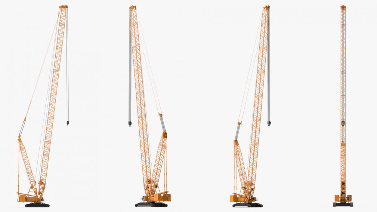 Heavy Lifting Crawler Crane Yellow 3D model