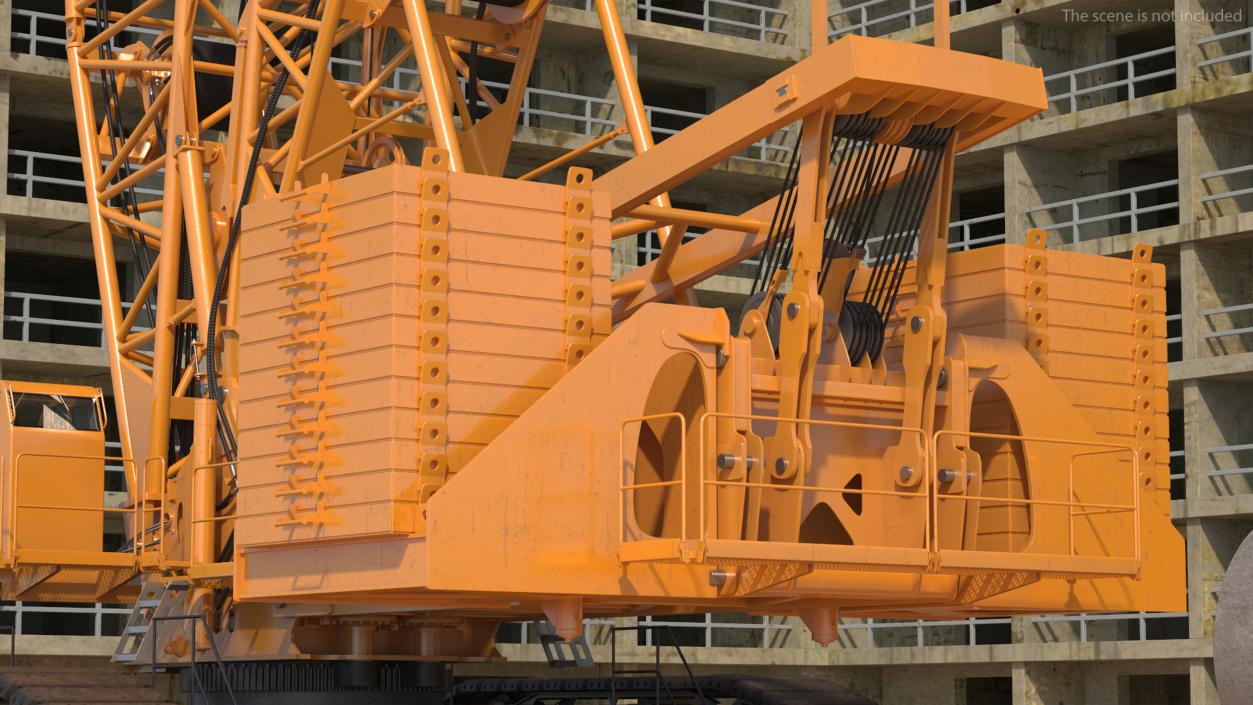 Heavy Lifting Crawler Crane Yellow 3D model