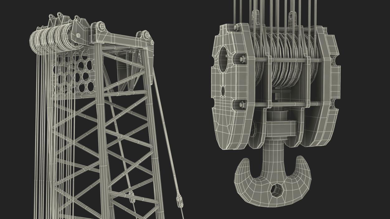 Heavy Lifting Crawler Crane Yellow 3D model