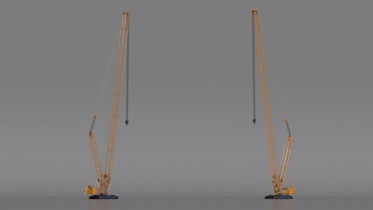 Heavy Lifting Crawler Crane Yellow 3D model