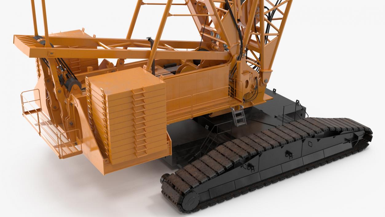 Heavy Lifting Crawler Crane Yellow 3D model