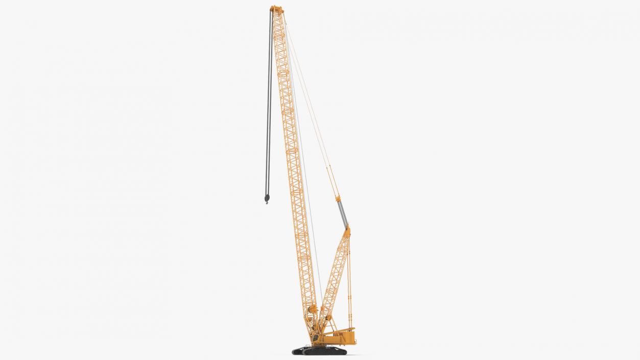 Heavy Lifting Crawler Crane Yellow 3D model