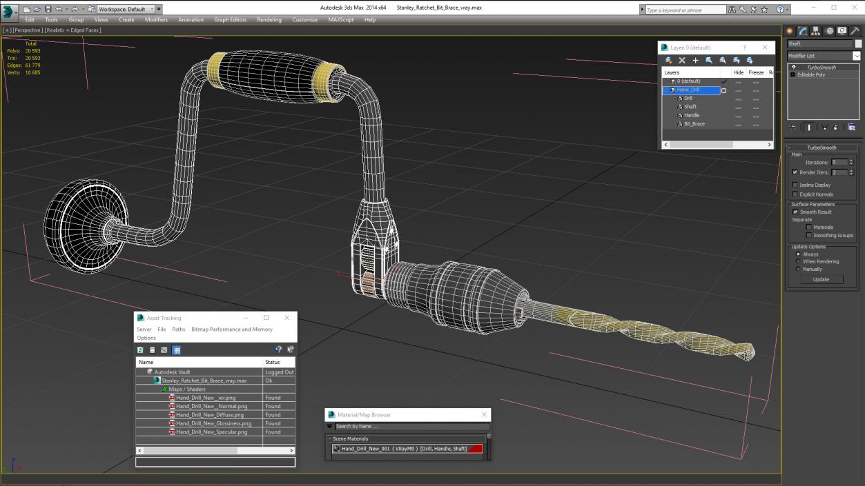 3D model Stanley Ratchet Bit Brace