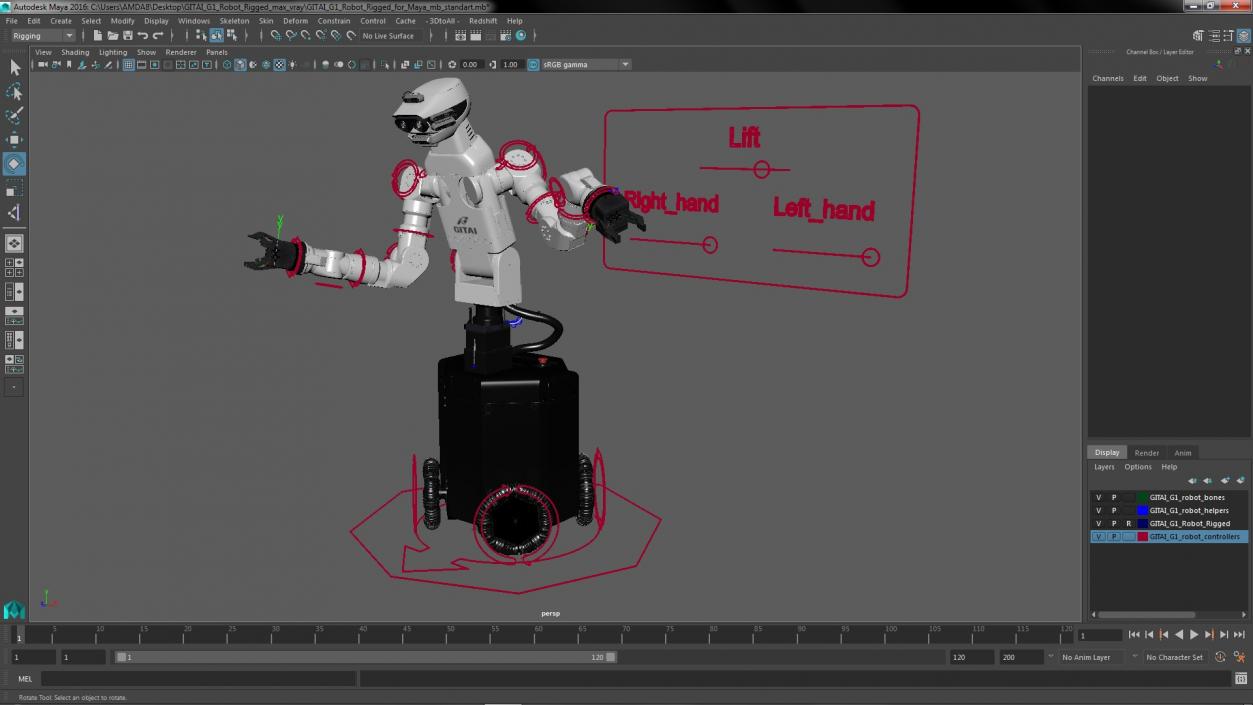 3D model GITAI G1 Robot Rigged for Maya