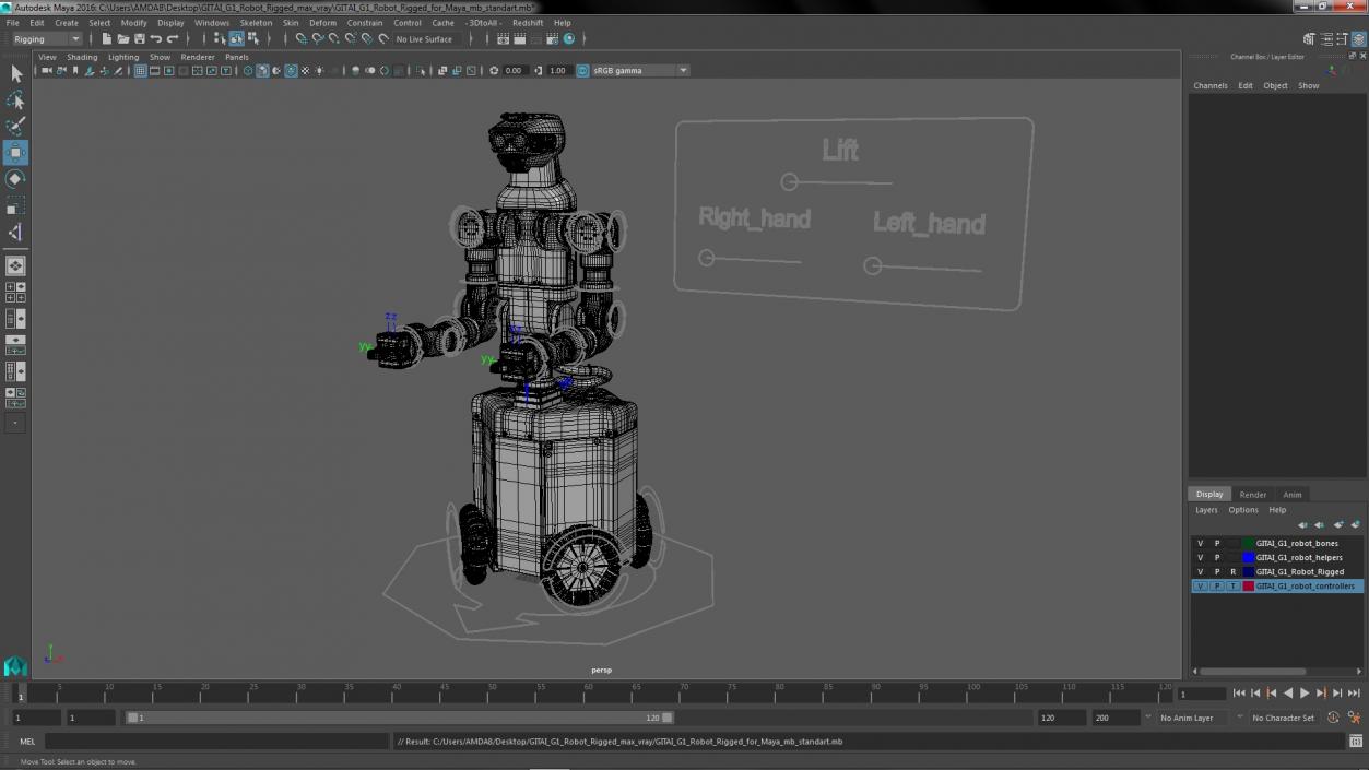 3D model GITAI G1 Robot Rigged for Maya