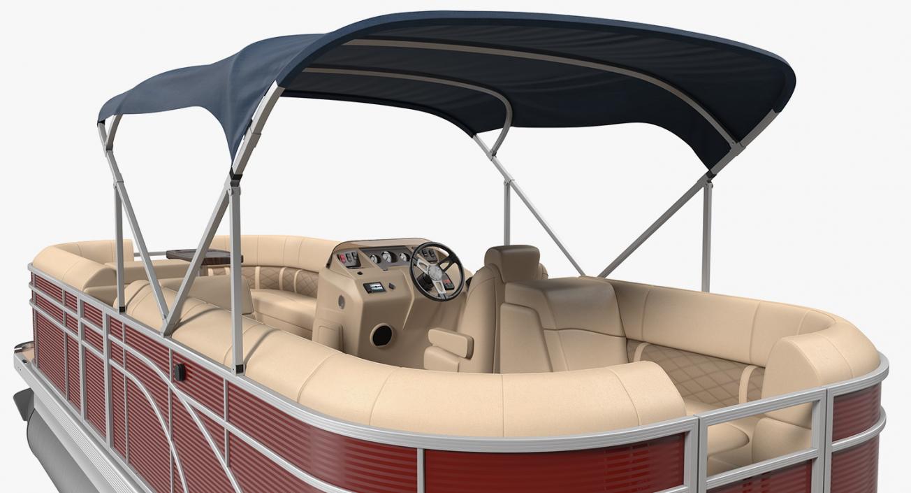 3D Pontoon Boat Trimaran Rigged model