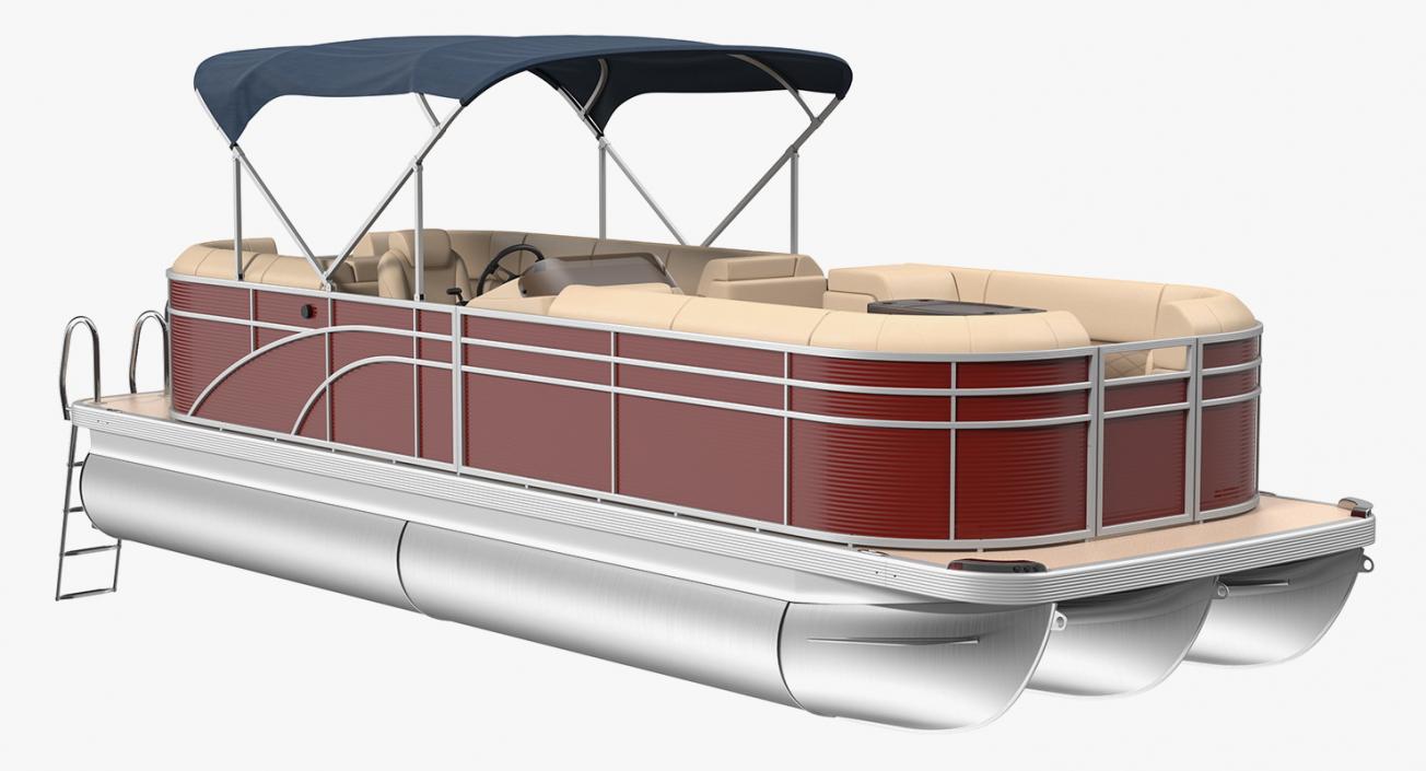 3D Pontoon Boat Trimaran Rigged model