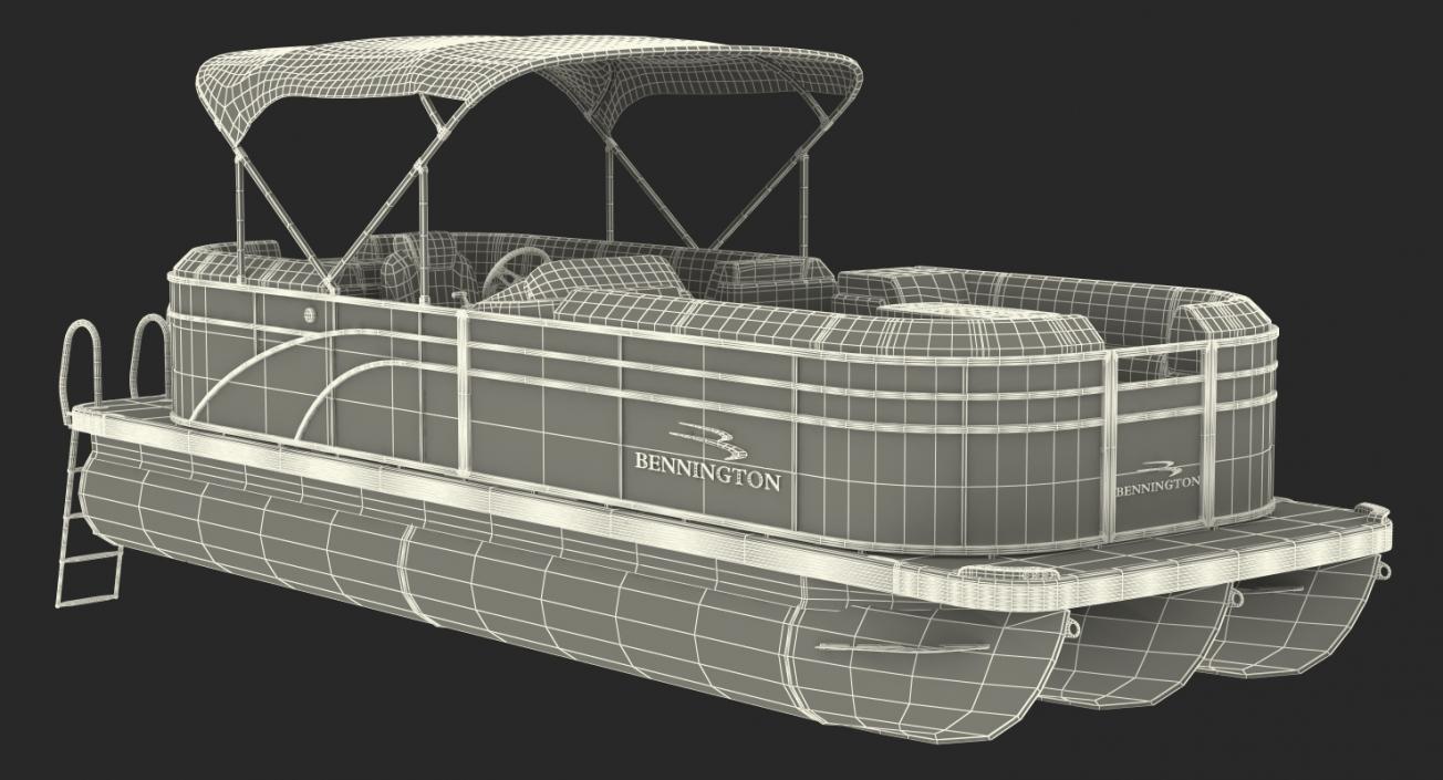 3D Pontoon Boat Trimaran Rigged model