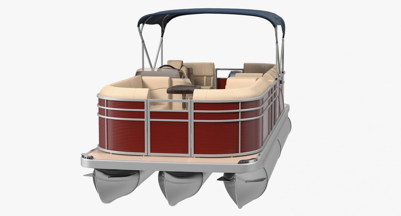 3D Pontoon Boat Trimaran Rigged model