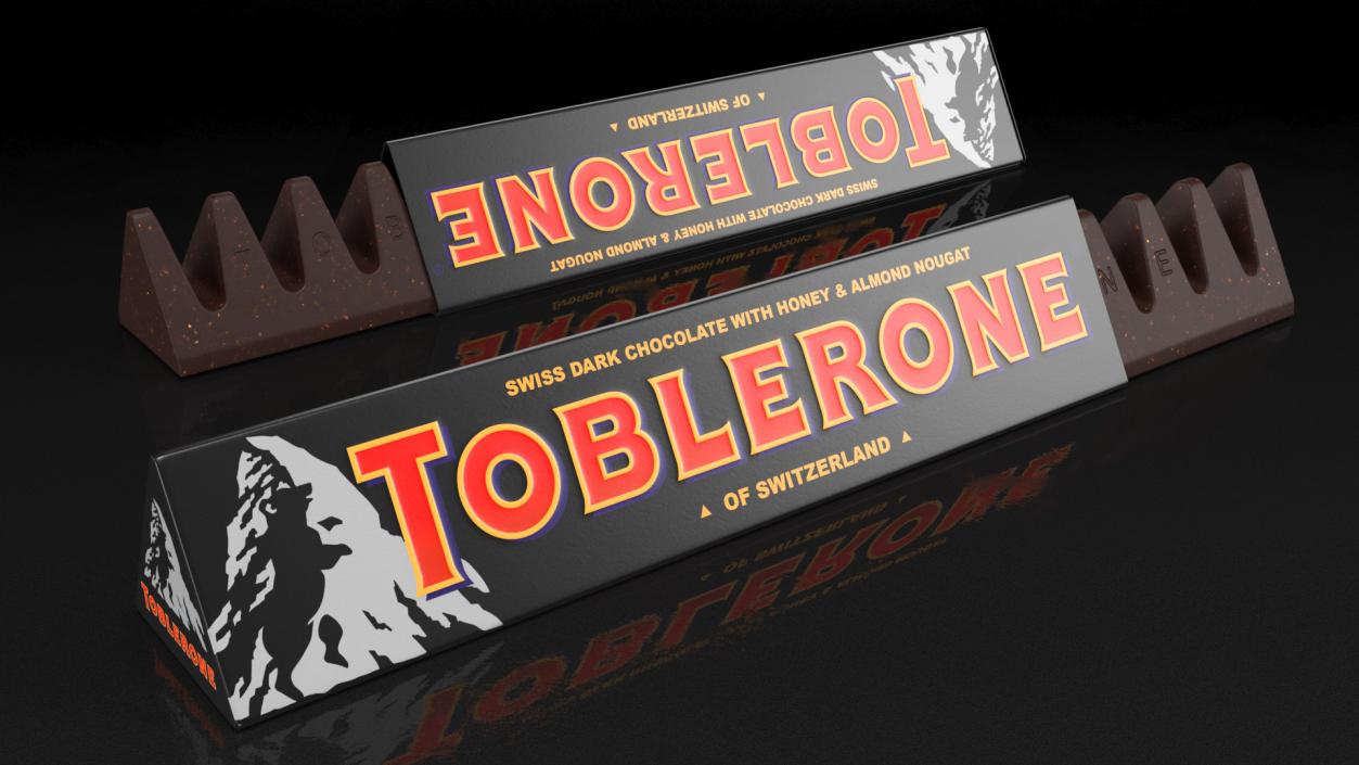 3D model Opened Toblerone Dark Chocolate Bar