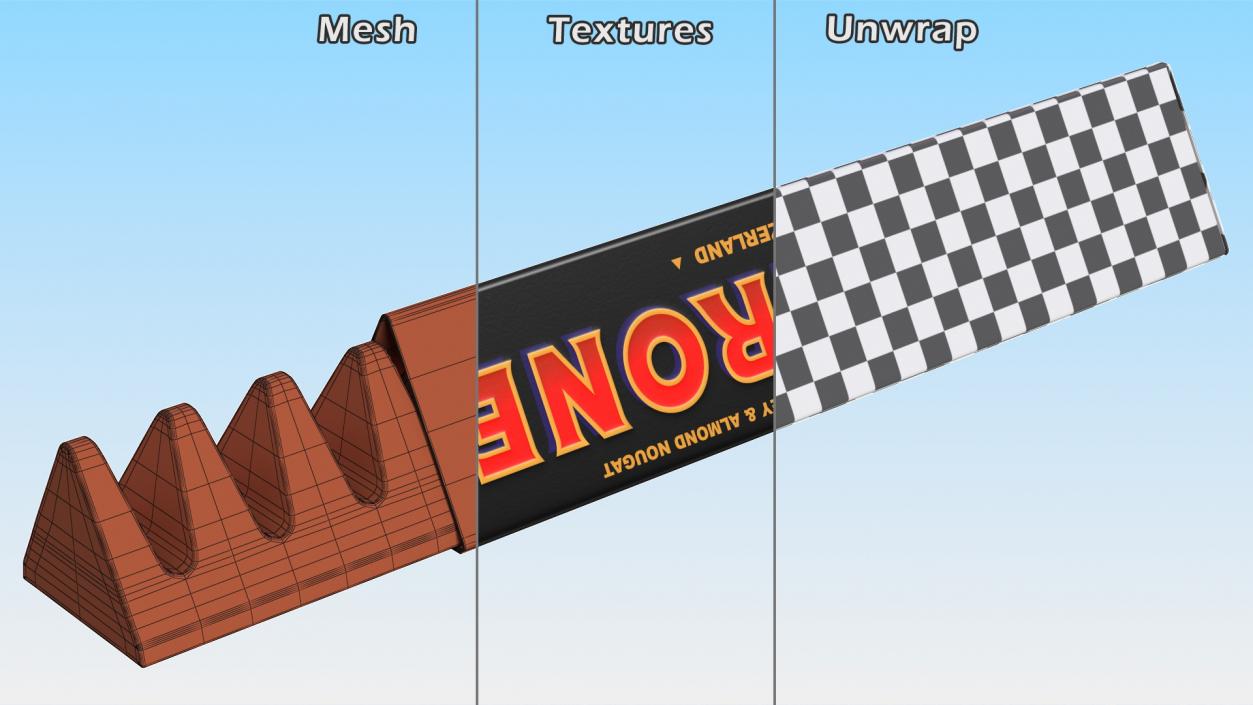 3D model Opened Toblerone Dark Chocolate Bar