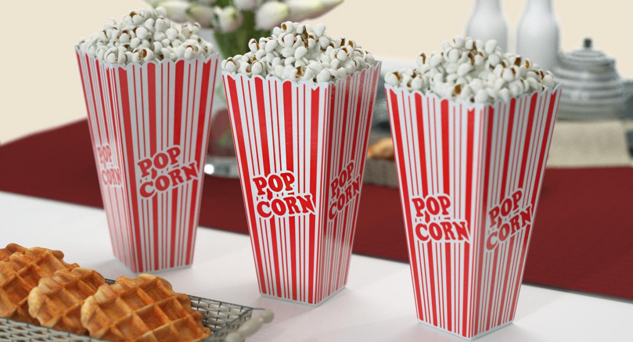 3D Popcorn Cups 3D Models Collection model