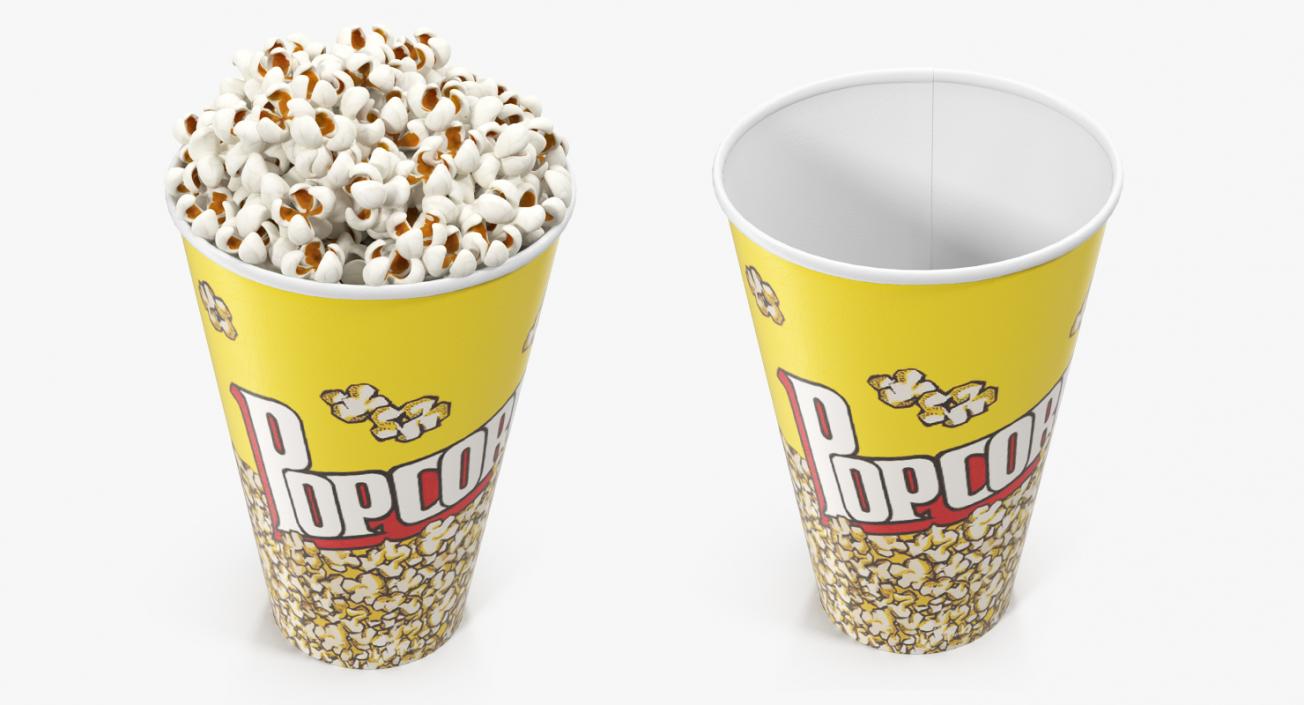 3D Popcorn Cups 3D Models Collection model