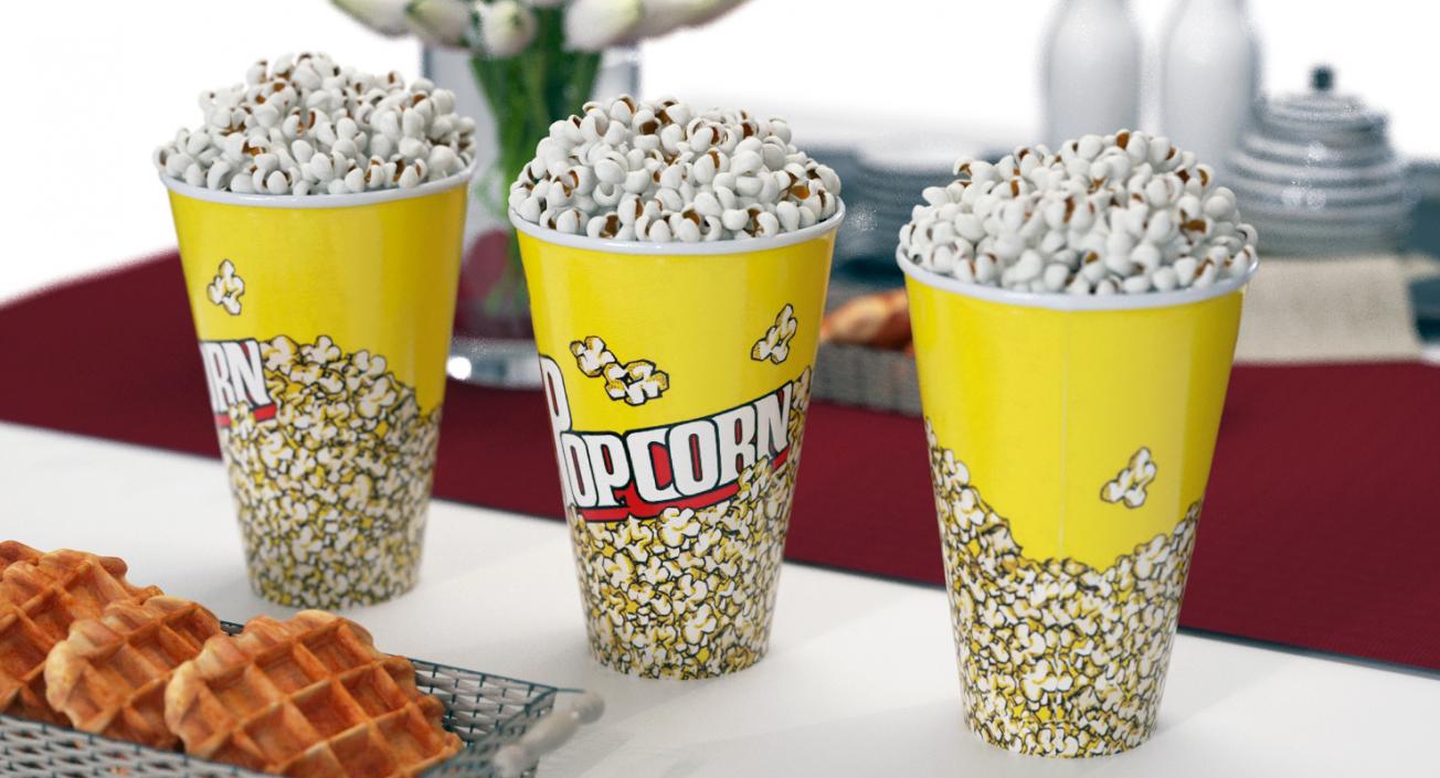 3D Popcorn Cups 3D Models Collection model