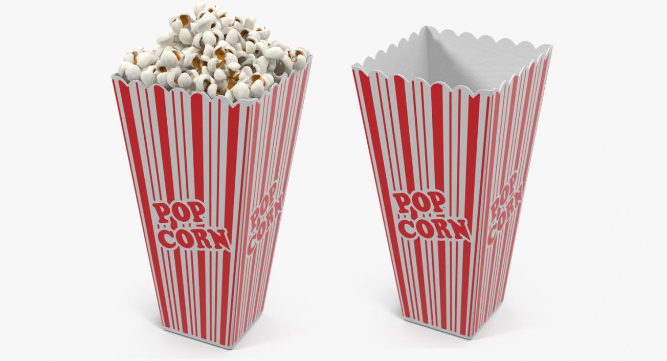 3D Popcorn Cups 3D Models Collection model