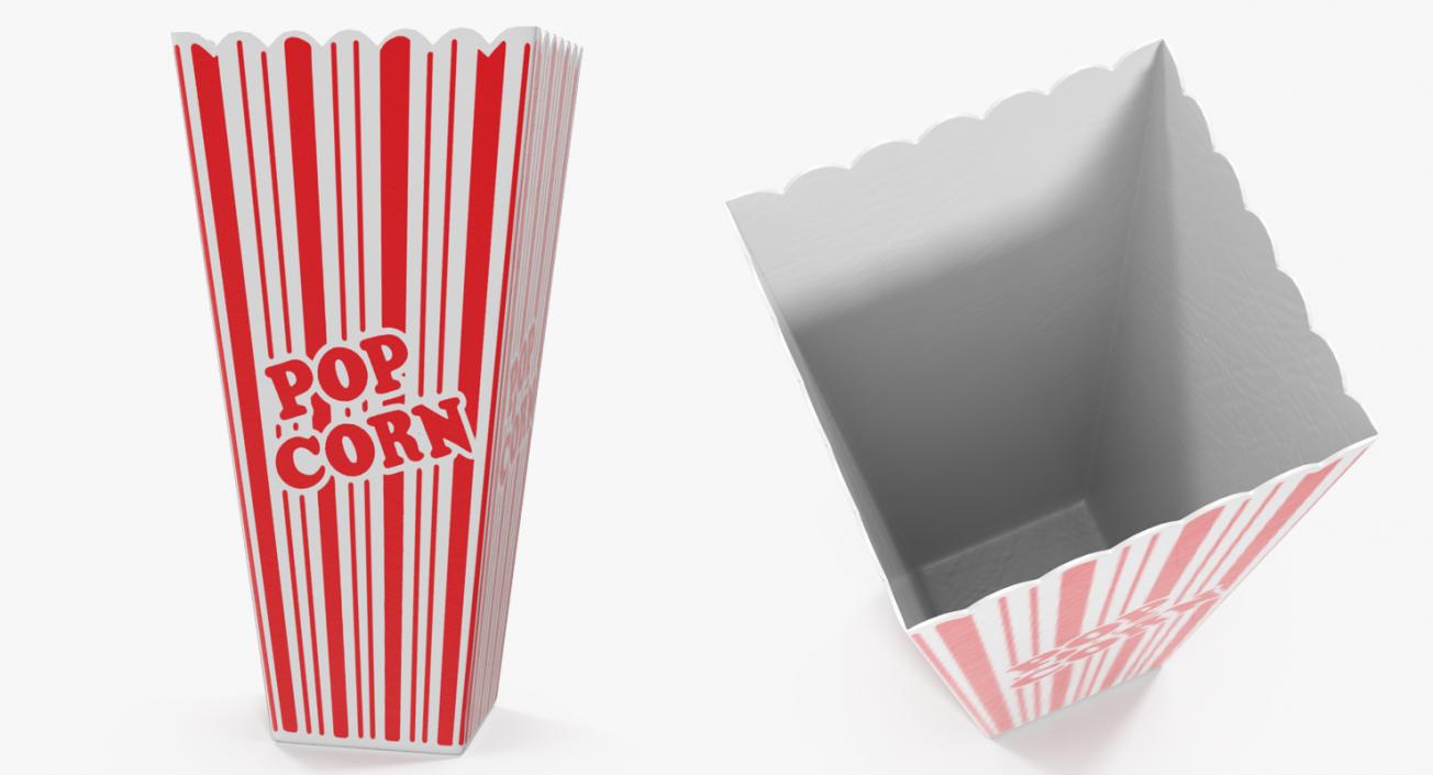 3D Popcorn Cups 3D Models Collection model