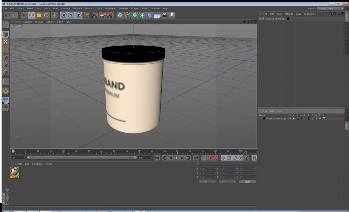 Gold Cosmetic Jar 3D