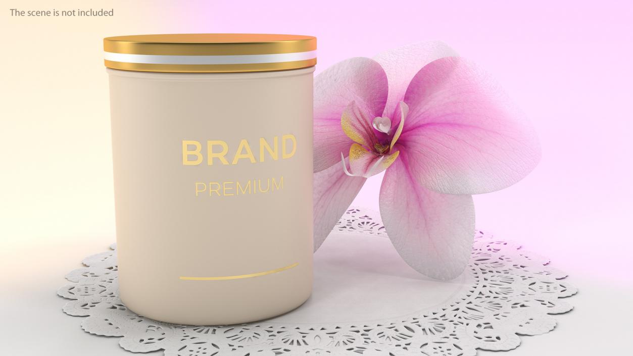 Gold Cosmetic Jar 3D