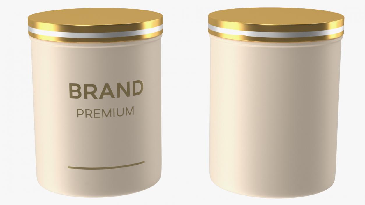 Gold Cosmetic Jar 3D