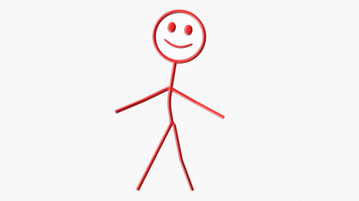 3D model Stickman Figure Red Rigged for Maya