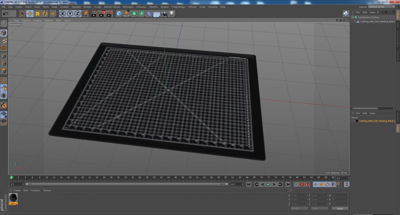 3D model Cutting Mat Self-Healing Black